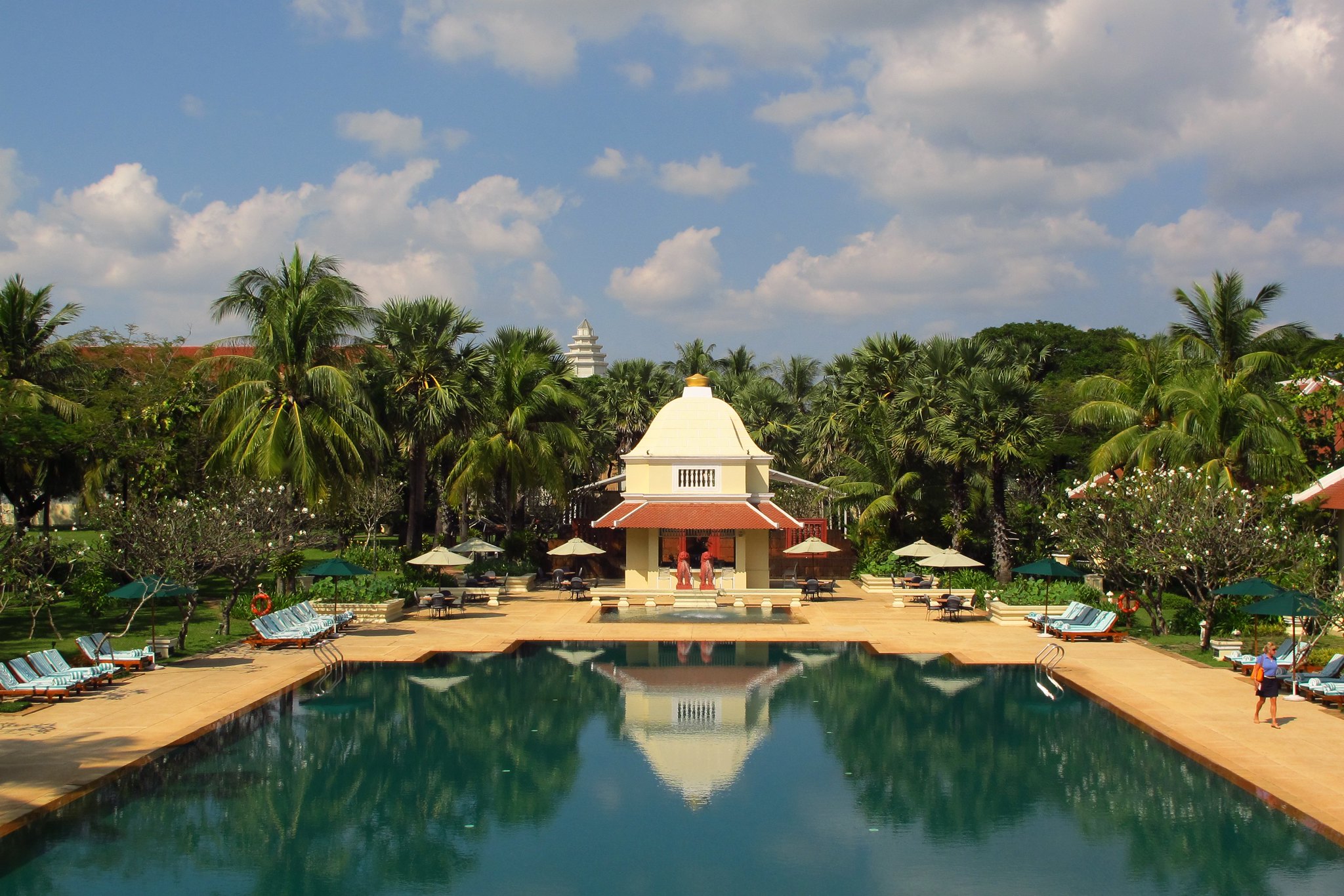 hotel pool in Cambodia